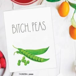 Printed Canvas Greeting Cards Bitch Peas Card