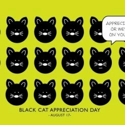 Hug And Kiss Designs Greeting Cards Black Cat Appreciation Day Postcard