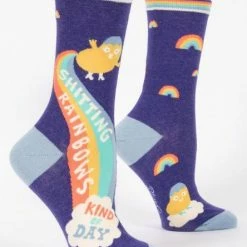 Blue Q BlueQ Women's Crew Shitting Rainbows