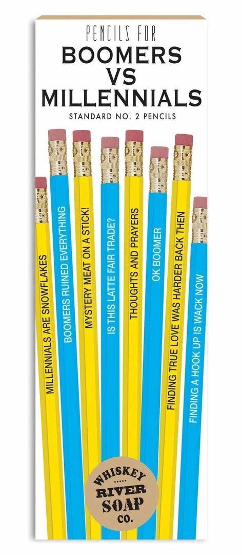 Whiskey River Soap Co. Boomers Vs. Millennials Pencils 8pk 3 Whiskey River Soap Co. Boomers Vs. Millennials Pencils 8pk