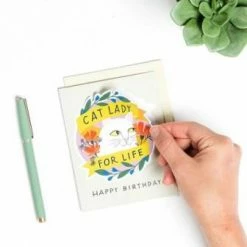 Paper E. Clips Greeting Cards Cat Lady For Life Birthday Card