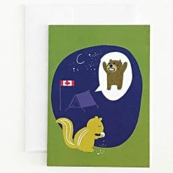 Wendy Tancock Chipmunk/Bear Canadian Camping Card