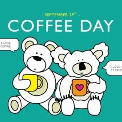 Hug And Kiss Designs Coffee Day Postcard Greeting Cards