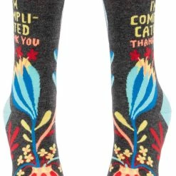 Blue Q Crew Socks I'm Complicated