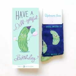 Uptown Sox Greeting Cards Dill-ightful Birthday Greeting Card With Sock Combo