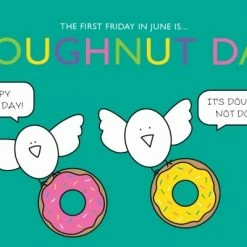 Hug And Kiss Designs Doughnut Day Postcard