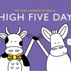 Hug And Kiss Designs High Five Day Postcard Greeting Cards