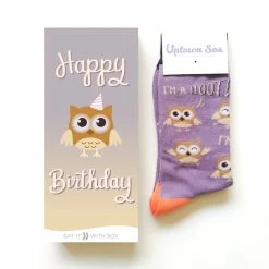 Uptown Sox Hoot Birthday Greeting Card With Socks Combo