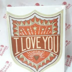 Paper E. Clips I Love You Badge Valentine's Card
