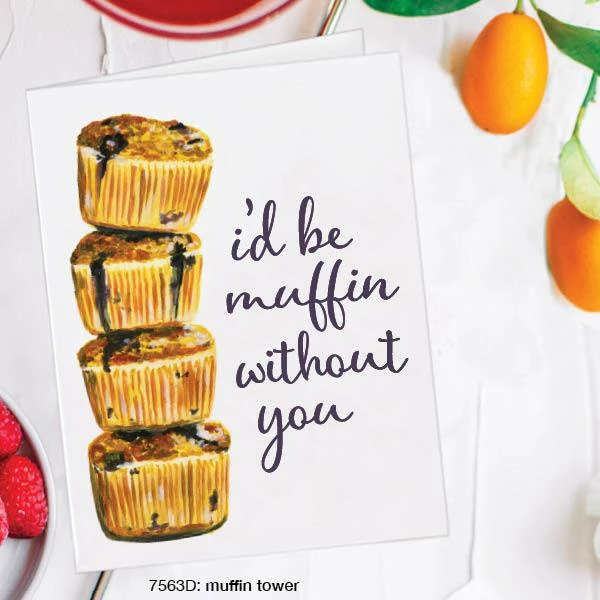 Printed Canvas I'd Be Muffin Without You Card Greeting Cards 3 Printed Canvas I'd Be Muffin Without You Card Greeting Cards