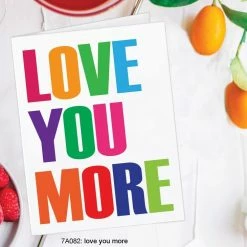 Printed Canvas Greeting Cards Love You More Card