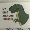 Well...That's Awkward My Dino Ate Your Unicorn Card Greeting Cards