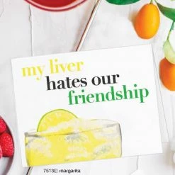 Printed Canvas Greeting Cards My Liver Hates Our Friendship Card