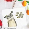 Printed Canvas Greeting Cards One Crazy Mother Card