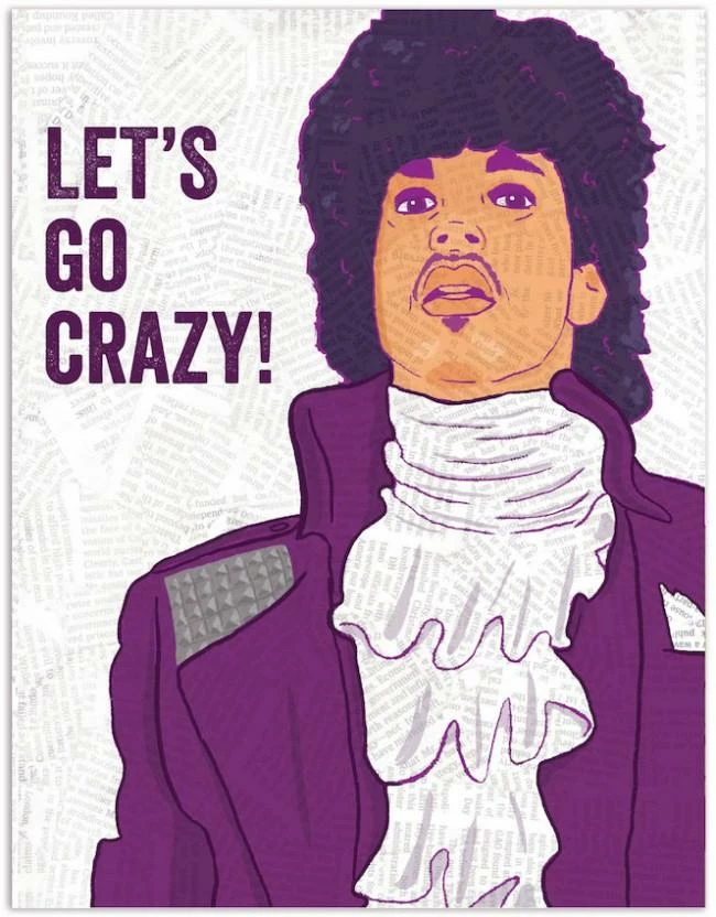 The Found Greeting Cards Prince Let's Go Crazy Birthday Card 3 The Found Greeting Cards Prince Let's Go Crazy Birthday Card