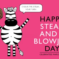 Hug And Kiss Designs Steak And Blowjob Day Postcard Greeting Cards