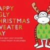 Hug And Kiss Designs Ugly Christmas Sweater Day Postcard