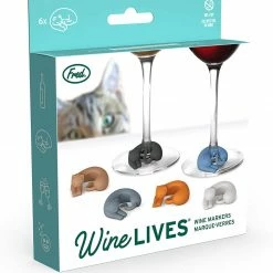 Lifetime Brands Wine Lives Kitty Wine Markers Fred & Friends