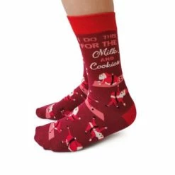 Uptown Sox Yoga Santa Christmas Card And Womens Socks Gift Set