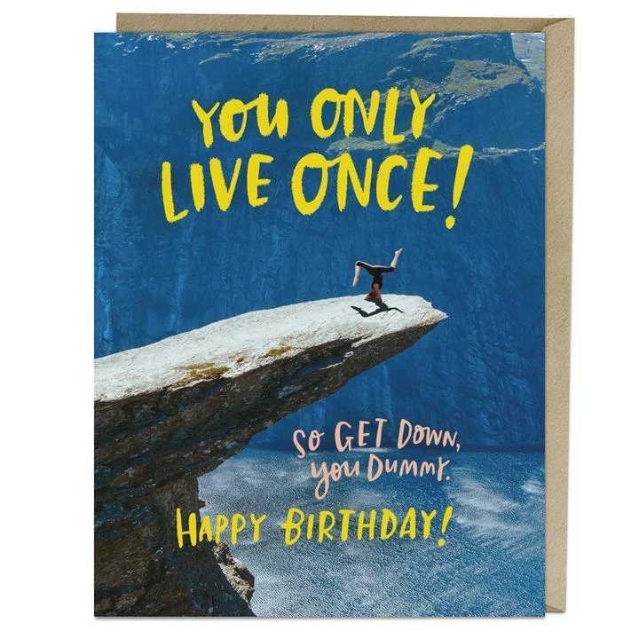 Paper E. Clips You Only Live Once Happy Birthday Card Greeting Cards 3 Paper E. Clips You Only Live Once Happy Birthday Card Greeting Cards
